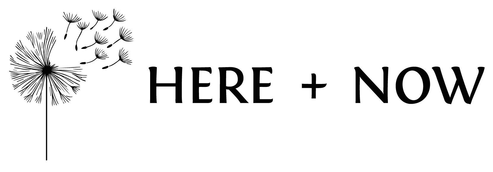 here & now black white logo